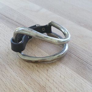 Silver and leather bracelet